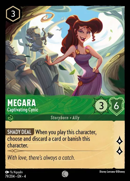 Megara - Captivating Cynic, Disney Lorcana card CH4-079 — Ursula's Return set