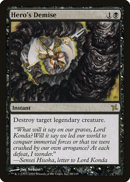 Décès du héros, carte Magic BOK 68 — extension Traîtres de Kamigawa