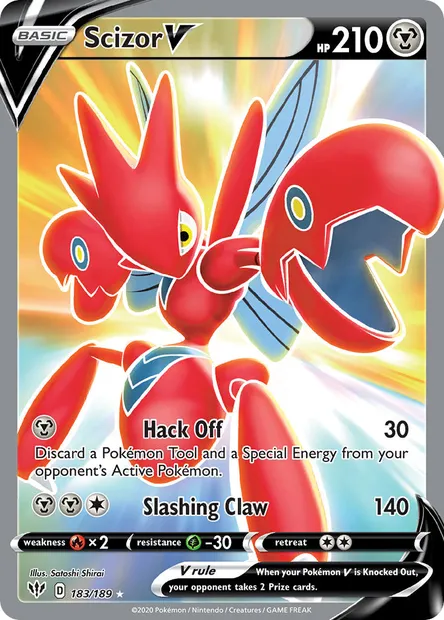 Scizor V, Pokémon card DAA 183 — Darkness Ablaze set