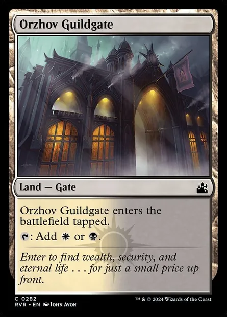 Orzhov Guildgate, Magic card RVR 282 — Ravnica Remastered set