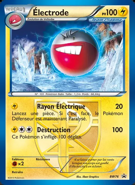 Électrode, carte Pokémon BW 76 — extension Promo BW