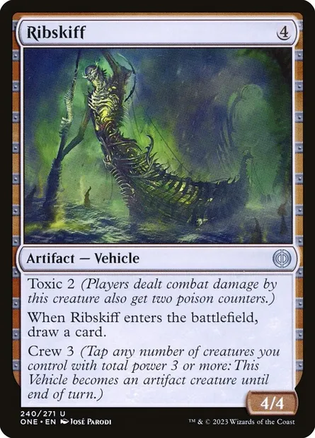 Ribskiff, Magic card ONE 240 — Phyrexia: All Will Be One set