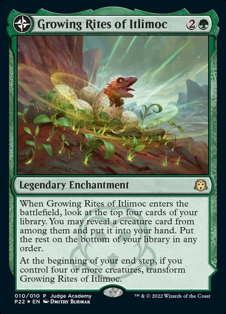 Growing Rites of Itlimoc // Itlimoc, Cradle of the Sun, carte Magic P22 10 — extension Judge Gift Cards 2022