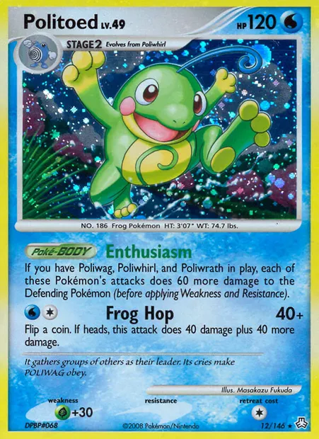 Politoed, Pokémon card LA 12 — Legends Awakened set