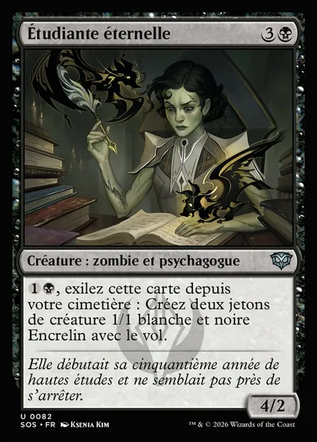 Étudiante éternelle, carte Magic SOS 82 — extension Secrets of Strixhaven