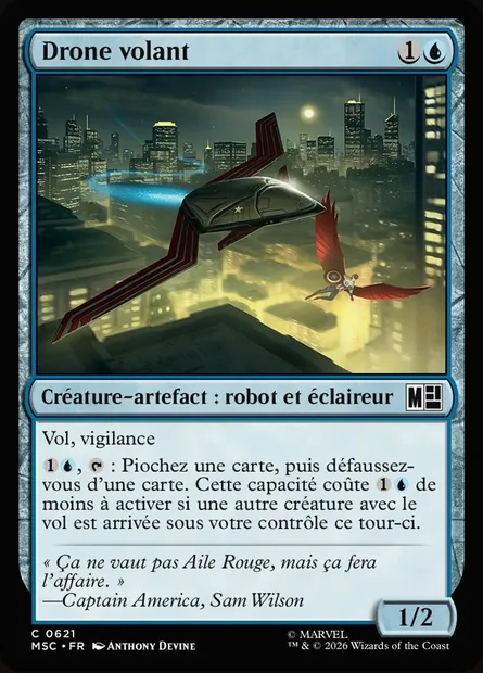 Drone volant, carte Magic MSC 621 — extension Marvel Super Heroes Commander