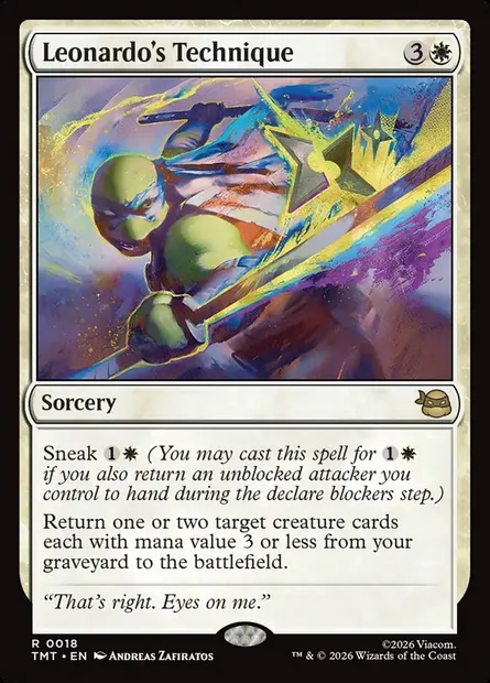 Leonardo's Technique, Magic card TMT 18 — Teenage Mutant Ninja Turtles set