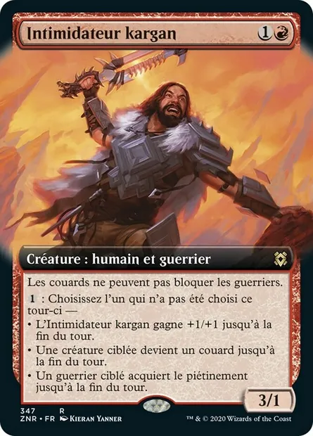 Intimidateur kargan, carte Magic ZNR 347 — extension Renaissance de Zendikar