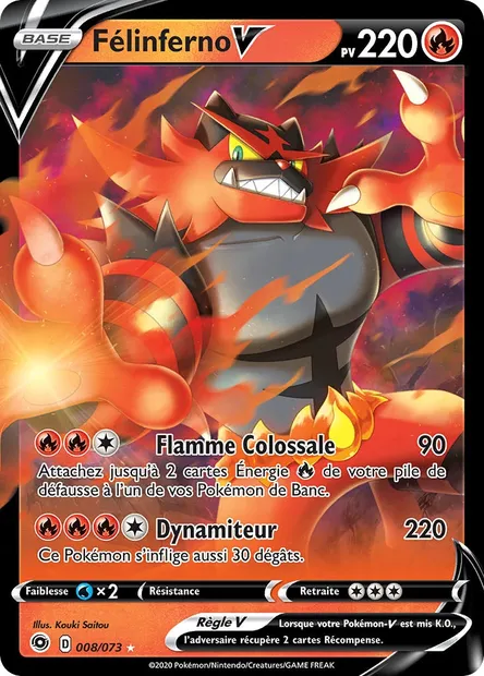 Félinferno V, carte Pokémon CPA 8 — extension La Voie du Maître