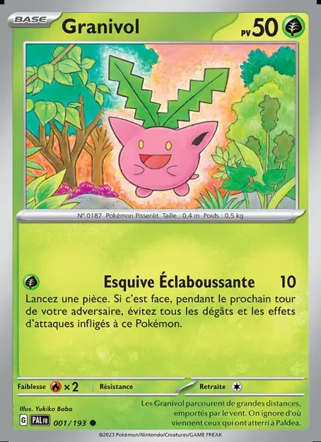 Granivol, carte Pokémon PAL 001 — extension Évolutions à Paldea