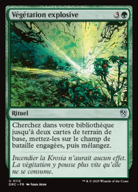 Végétation explosive, carte Magic DRC 112 — extension Aetherdrift Commander
