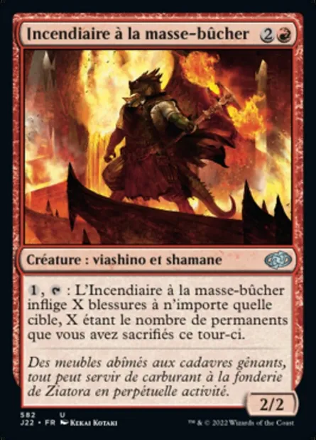 Incendiaire à la masse-bûcher, carte Magic J22 582 — extension Jumpstart 2022