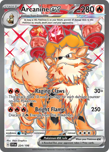 Arcanine ex, Pokémon card SVI 224 — Scarlet & Violet set