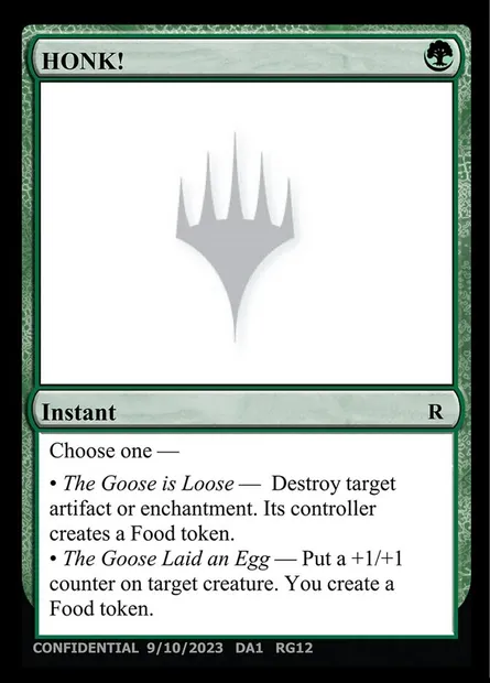 HONK!, carte Magic UNK RG12a — extension Unknown Event
