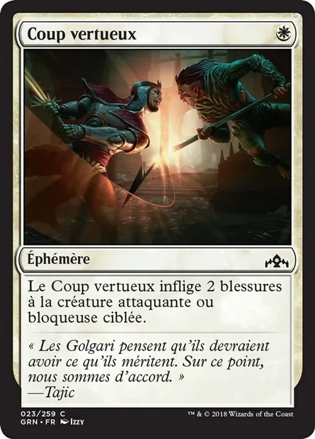 Coup vertueux, carte Magic GRN 23 — extension Les Guildes de Ravnica