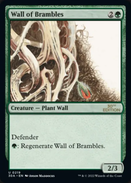 Mur de ronces, carte Magic 30A 219 — extension 30th Anniversary Edition