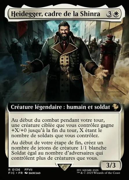 Heidegger, cadre de Shinra, carte Magic FIC 136 — extension Final Fantasy Commander