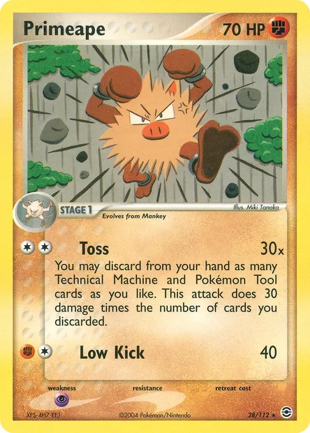 Primeape, Pokémon card RG 28 — FireRed & LeafGreen set