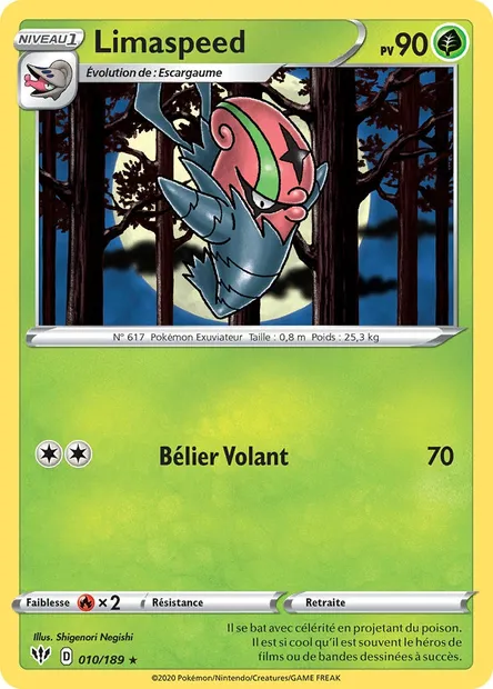 Limaspeed, carte Pokémon DAA 10 — extension Ténèbres Embrasées