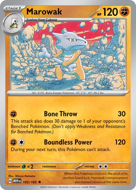 Marowak, Pokémon card MEW 105 — 151 set