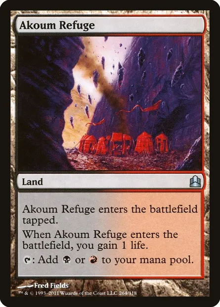 Akoum Refuge, Magic card CMD 264 — Commander 2011 set