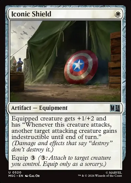 Iconic Shield, Magic card MSC 520 — Marvel Super Heroes Commander set