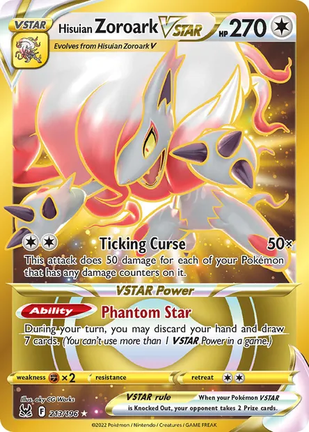 Hisuian Zoroark VSTAR, Pokémon card LOR 213 — Lost Origin set