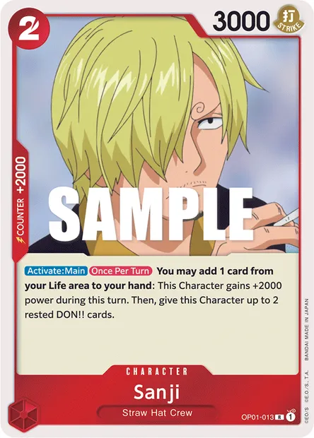 Sanji, carte One Piece OP01-013 — extension ROMANCE DAWN