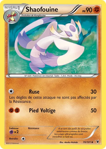 Shaofouine, carte Pokémon NVI 70 — extension Nobles Victoires