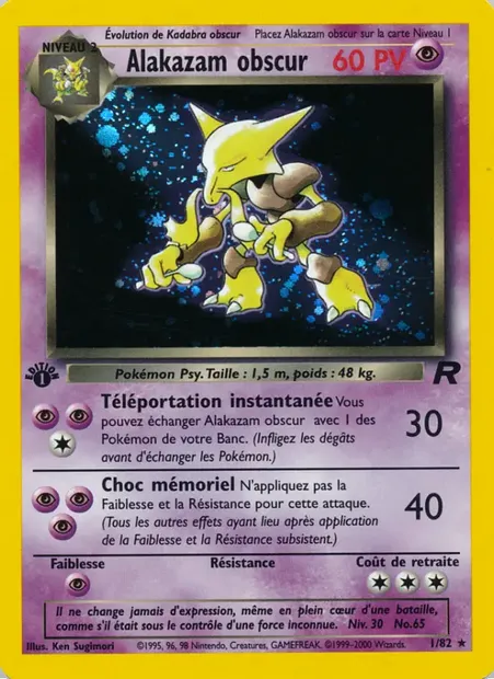 Alakazam obscur, carte Pokémon TR 1 — extension Team Rocket