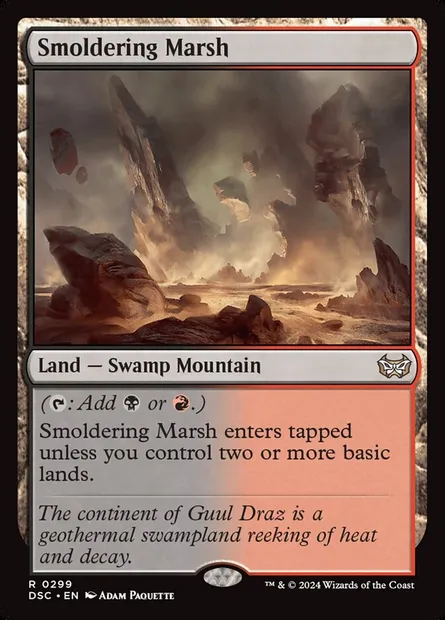Smoldering Marsh, Magic card DSC 299 — Duskmourn: House of Horror Commander set