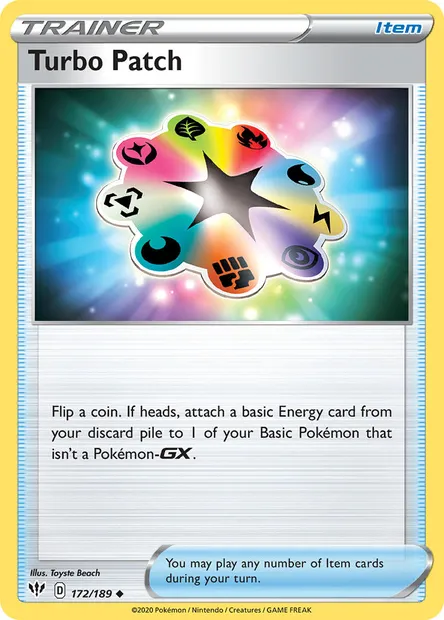 Turbo Patch, Pokémon card DAA 172 — Darkness Ablaze set