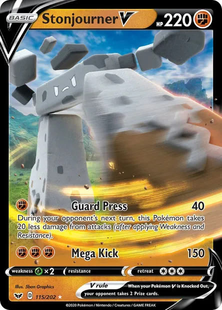 Stonjourner V, Pokémon card SSH 115 — Sword & Shield set