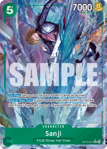 Sanji, One Piece card OP13-027 — CARRYING ON HIS WILL set