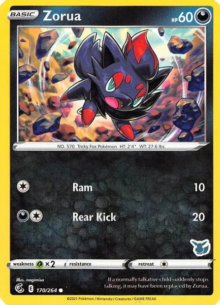 Zorua, Pokémon card BA22 170 — Battle Academy 2022 set