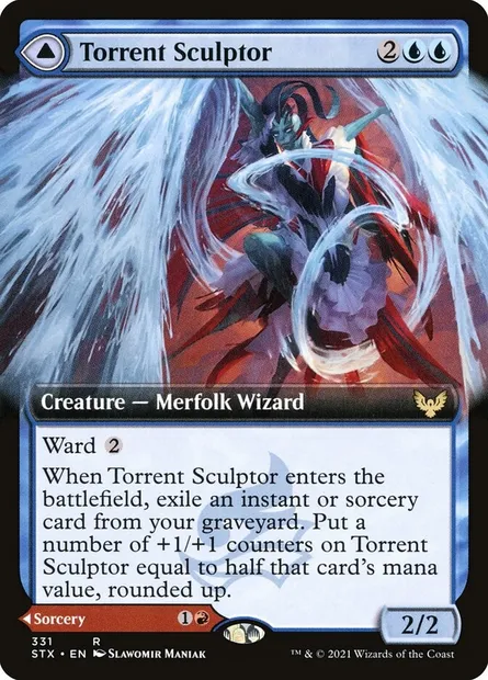 Torrent Sculptor // Flamethrower Sonata, Magic card STX 331 — Strixhaven: School of Mages set