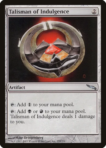 Talisman d'indulgence, carte Magic MRD 255 — extension Mirrodin