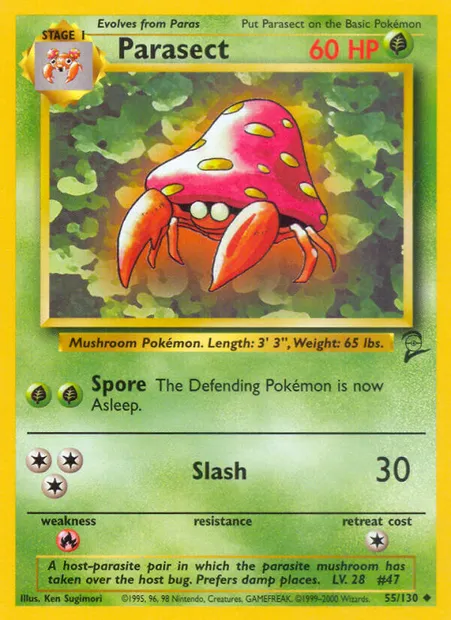 Parasect, carte Pokémon B2 55 — extension Base Set 2