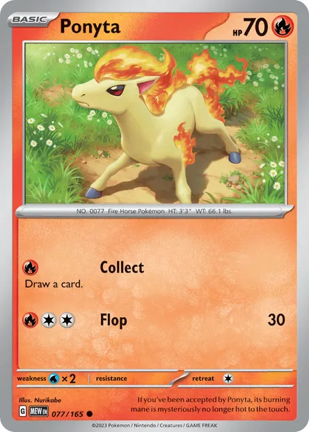 Ponyta, Pokémon card MEW 077 — 151 set