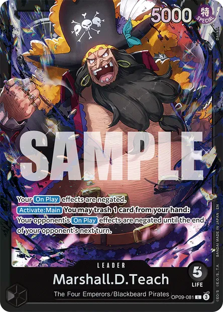 Marshall.D.Teach, One Piece card OP09-081 — EMPERORS IN THE NEW WORLD set