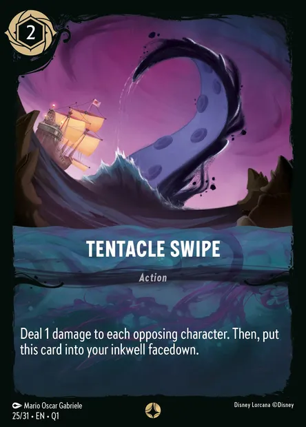 Tentacle Swipe, Disney Lorcana card Q1-025 — Illumineer's Quest: Deep Trouble set