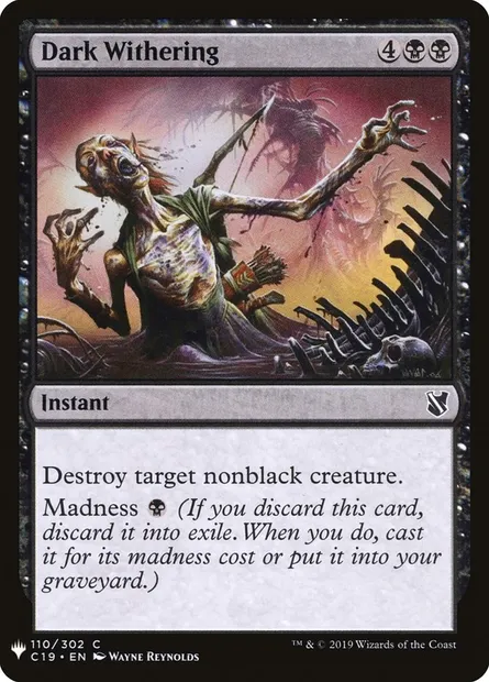 Dark Withering, Magic card PLST C19-110 — The List set