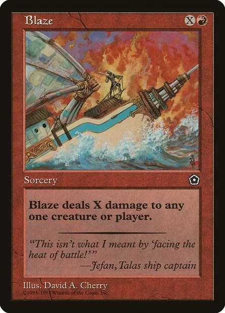 Blaze, Magic card P02 91 — Portal Second Age set