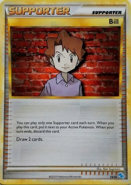 Bill, Pokémon card TK4G 018 — HS Trainer Kit (Gyarados) set