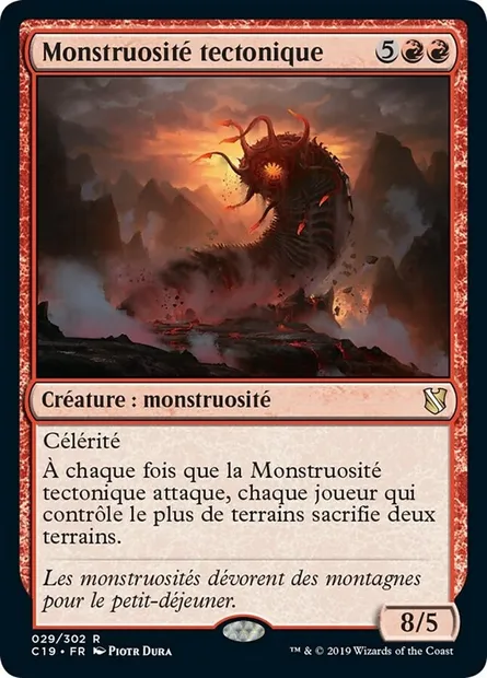 Monstruosité tectonique, carte Magic C19 29 — extension Commander 2019