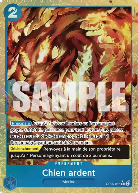 Chien ardent, carte One Piece OP05-057 — extension AWAKENING OF THE NEW ERA