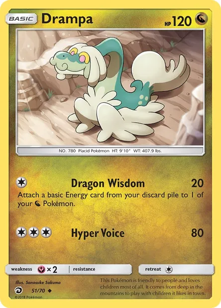 Drampa, Pokémon card DRM 51 — Dragon Majesty set