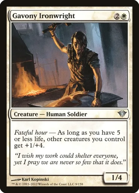 Gavony Ironwright, Magic card DKA 9 — Dark Ascension set