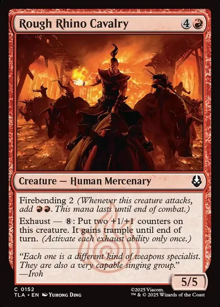 Rough Rhino Cavalry, Magic card TLA 152 — Avatar: The Last Airbender set