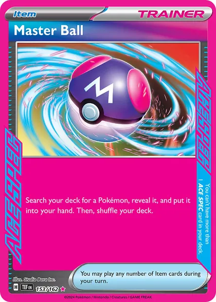 Master Ball, Pokémon card TEF 153 — Temporal Forces set